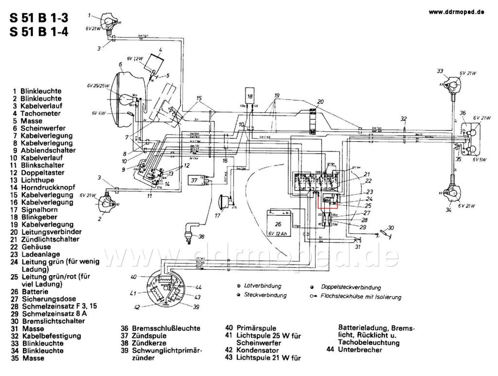 Simson S51 Schaltplan Unterbrecher - Saga Way