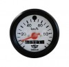 Tachometer - ø60mm - 100km/h - schwarzer Ring, roter Zeiger, weißes Ziffernblatt