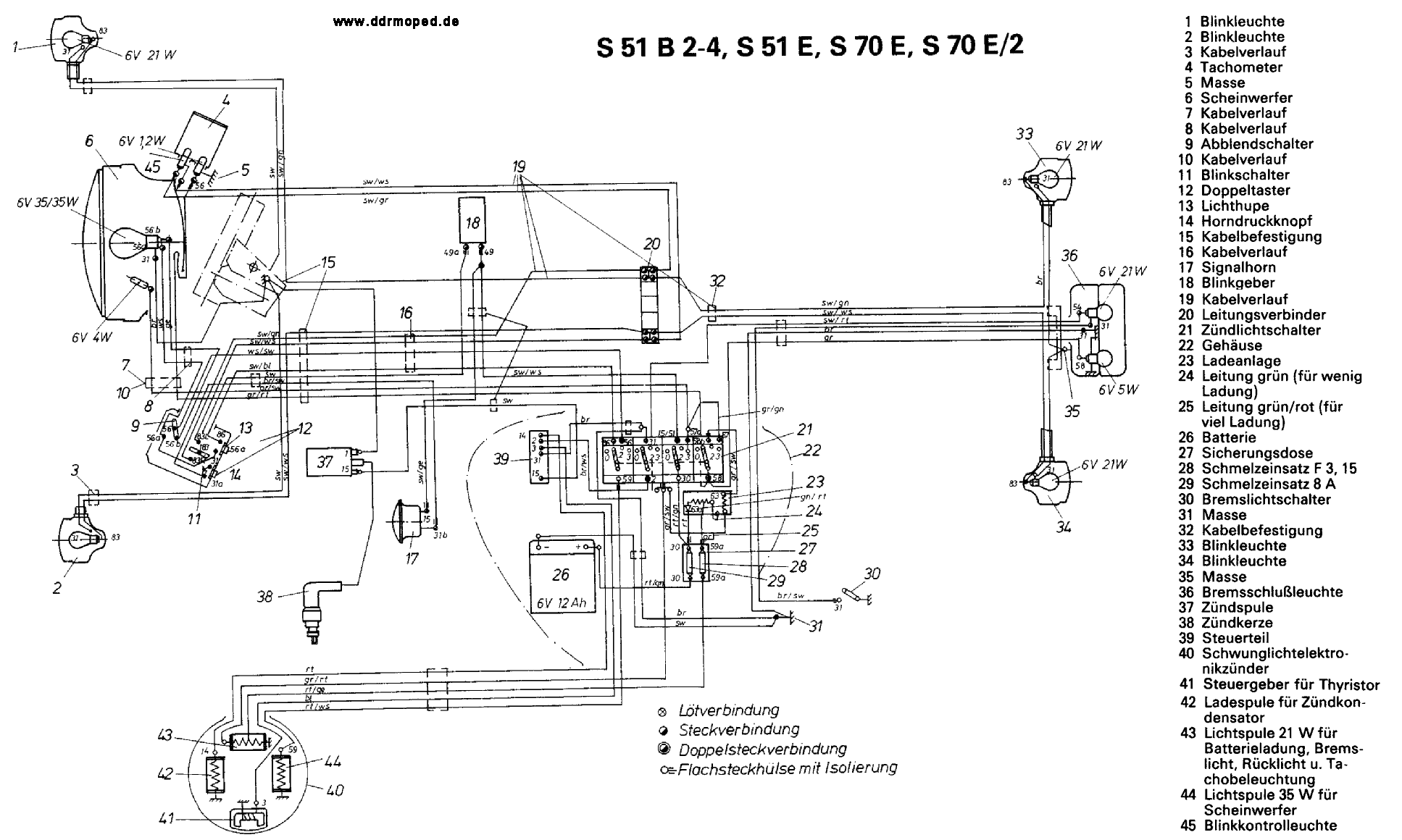 Simson S51 Schaltplan 12v