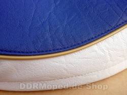 Sitzbezug dunkelblau / beige - Keder goldfarben - Simson KR50