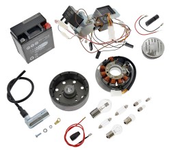 Komplett-Set Umrstsatz Vape 12V (Magnete vergossen) - mit Batterie, Hupe, Kugellampen - Schwalbe KR51