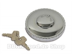 Tankdeckel verchromt mit Schloss 60mm - RT125, ES, ETS, TS, ETZ