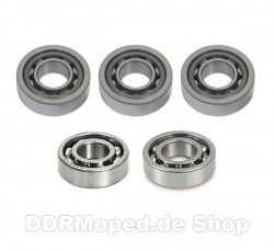Set Kugellager (5-teilig) mit Zylinderrollenlager fr 3-Gang-Motor IFA RT125/0