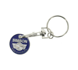 Schlsselanhnger / Einkaufwagenchip (Metall) mit SIMSON-Logo
