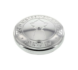 Tankdeckel 40mm Aluminium poliert - Prgung: Six Days Silbervase 1964