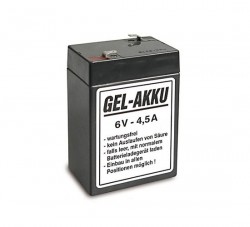 Batterie 6V 4,5 Ah (Vlies - wartungsfrei) - Spatz, Star, Sperber, Habicht, Schwalbe