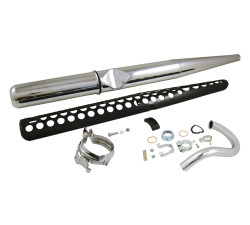 Auspuffanlage Enduro verchromt fr Simson S51E, S53E, S70E, S83E - Komplett SET