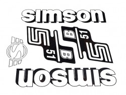 Aufkleber Set 5-teilig Simson S51B - Schwarz / Wei
