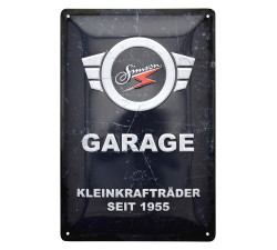 Blechprgeschild Simson Garage 20x30 cm grau/wei
