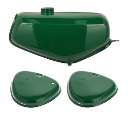 Set - Tank und Seitendeckel (Billardgrn) mit Wirbel-Logo - S50, S51, S70