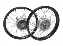 Set Speichenr�der 1,60x16 Alufelge schwarz poliert, Chromspeichen