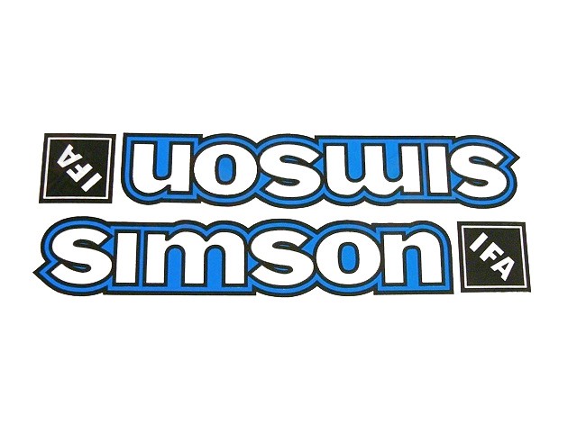 Aufkleber Set 4-teilig Simson S50 S51 weiß/blau/schwarz - Online Shop