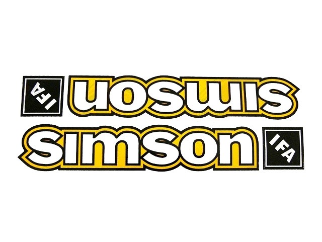 Aufkleber Set 4-teilig Simson S50 weiß/gelb/schwarz - Online Shop