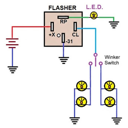 Schaltplan Blinkgeber 12V 4-polig