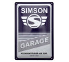 Blechprgeschild Simson Garage 20x30 cm blau/wei