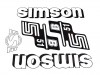 Aufkleber Set 5-teilig Simson S51B - Schwarz / Wei