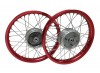 Set Speichenrder 1,5x16 Alufelge rot poliert, Edelstahlspeichen