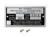 Typenschild (Rahmenplakette) + 2 x Kabelngel Edelstahl - Simson S51E