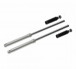 Set Telegabelholme hydraulische D�mpfung komplett mit Faltenb�lge f�r Trommelbremse - silber seidenmatt - SR50, SR80